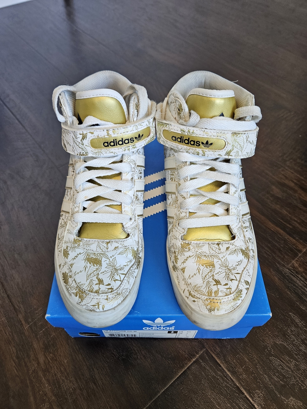 RARE Adidas Originals - Forum Up Floral White & Gold - Womens US shoe sz 7